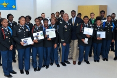 Col Baker at B. T. Washington High School  JROTC Unit & SAR Barrett Hanson